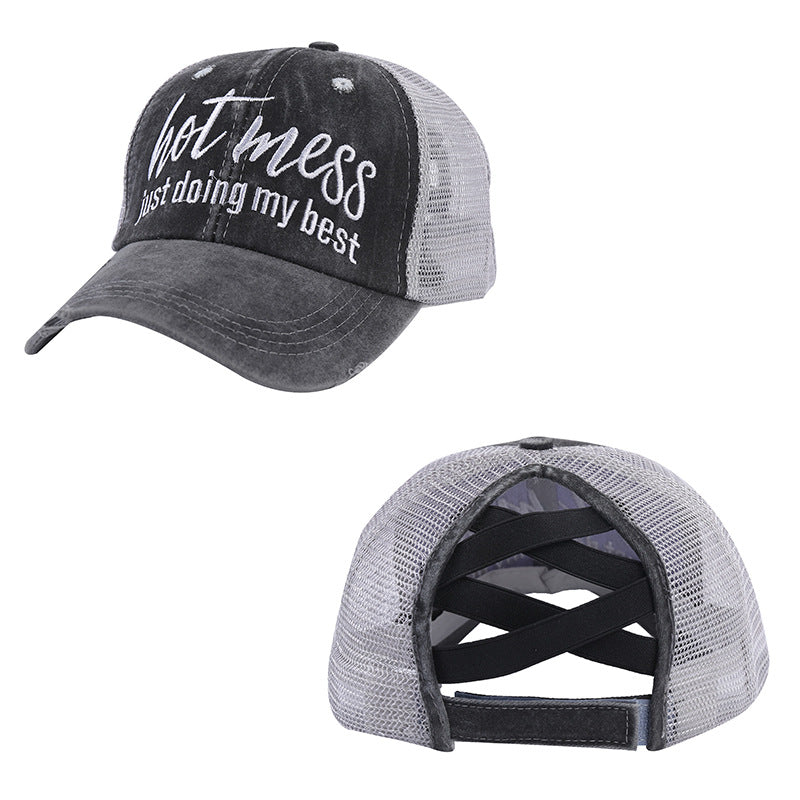 Wholesale Ponytail Embroidered Cotton Baseball Caps